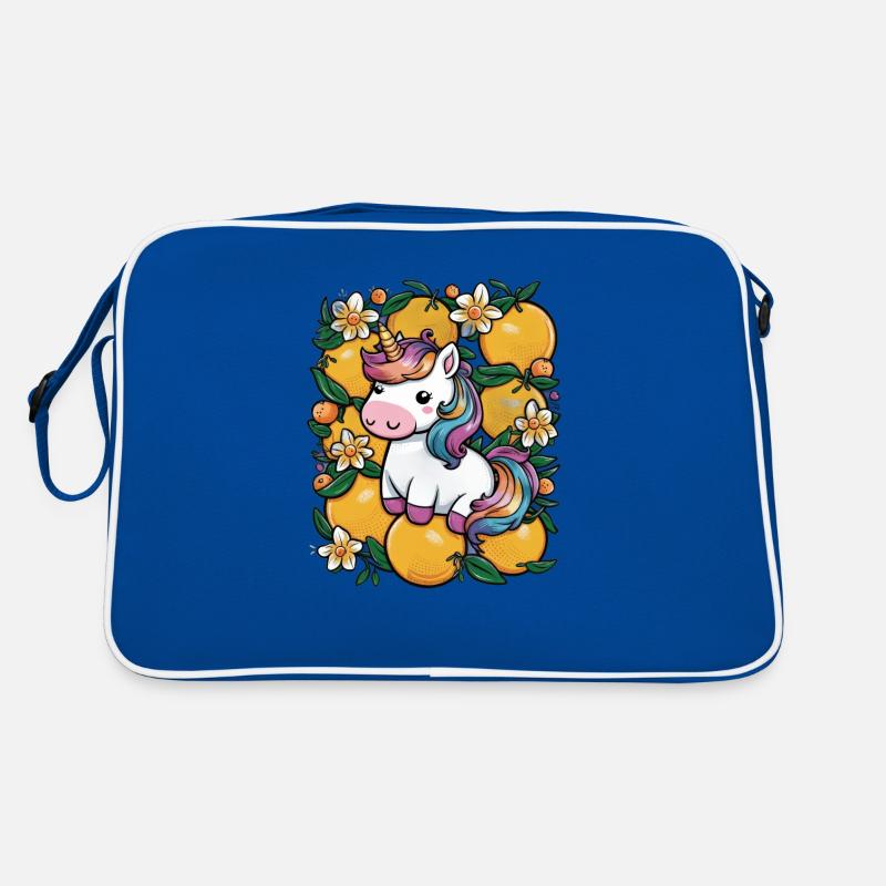 Licorne kawaii aux oranges et jonquilles Sac Retro
