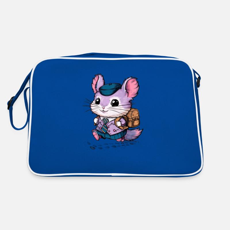 Cartoon Kawaii Chinchilla with School Uniform Retro Bag