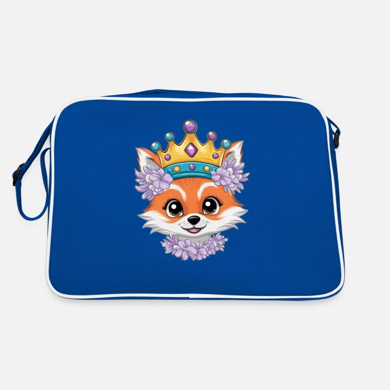 Renard kawaii aux fleurs colorées Sac Retro