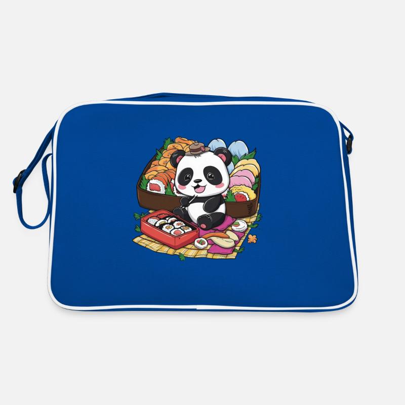 Red Kawaii Panda with Lunch Box Retro Bag