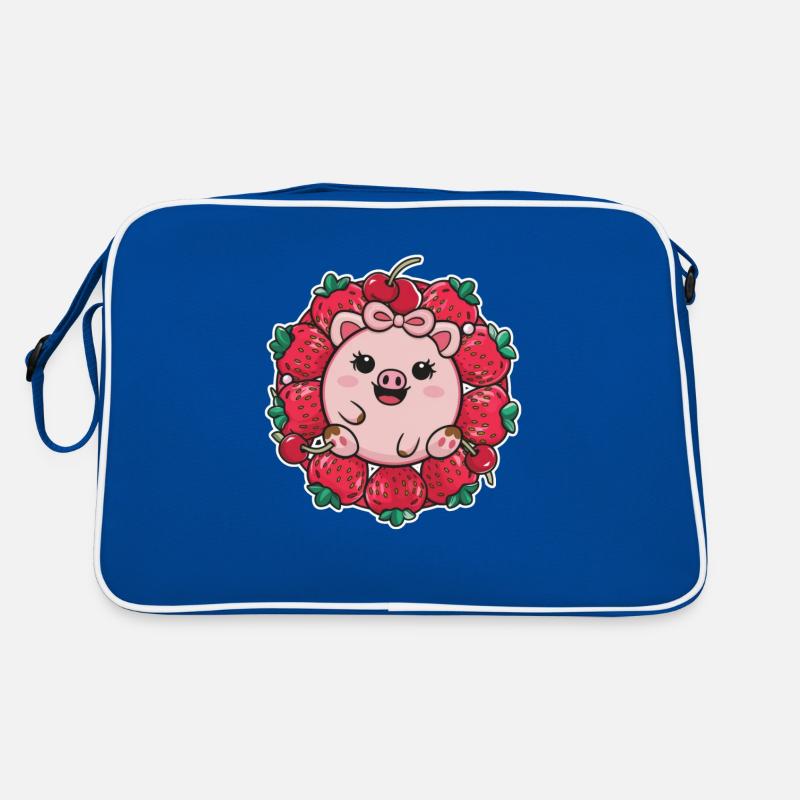 Cochon câlin aux fraises et cerises Sac Retro
