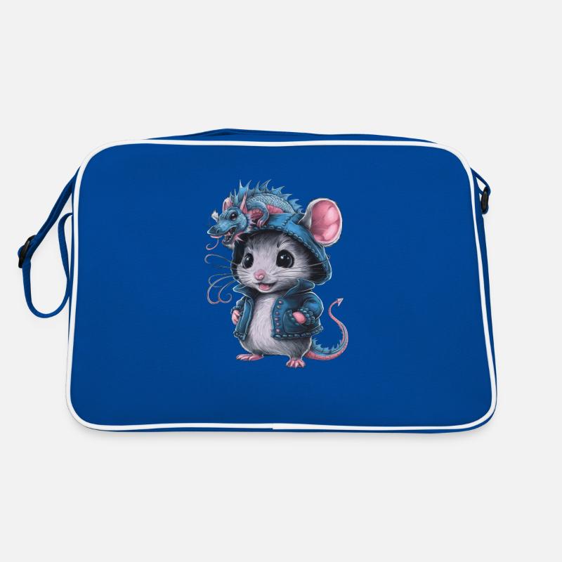 Cartoon Kawaii Mouse with Dragon Outfit Retro Bag