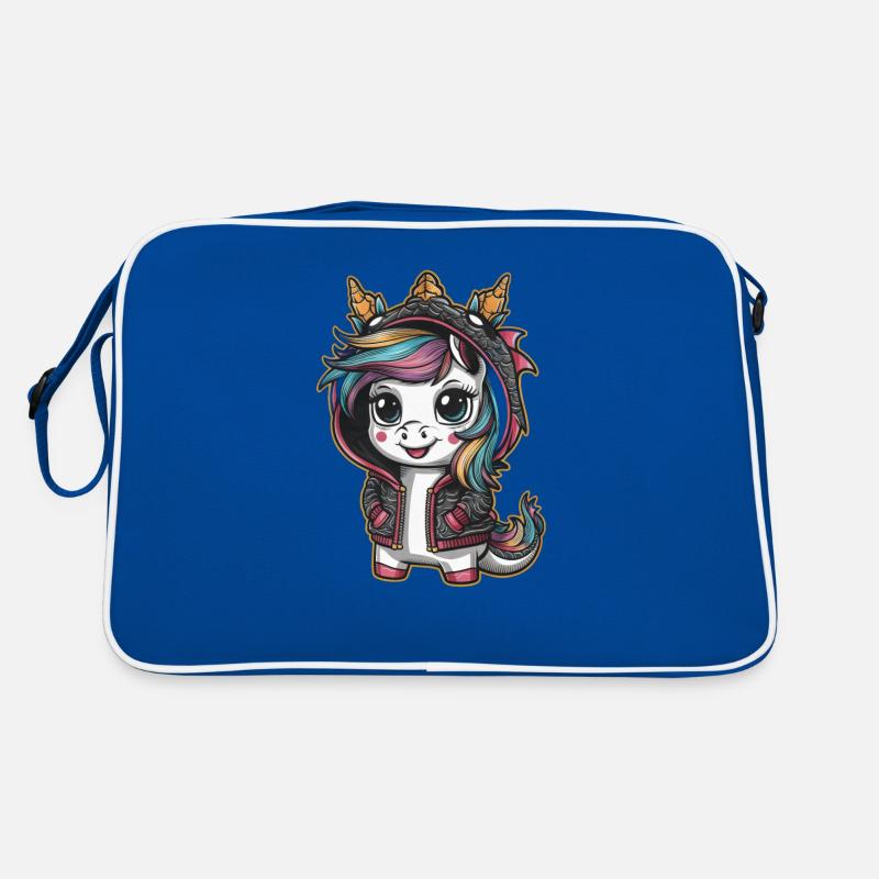 Licorne Kawaii avec tenue de dragon Sac Retro
