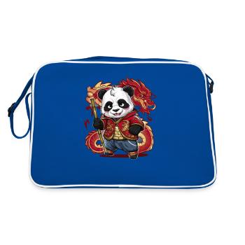 Panda kawaii avec tenue cool et dragon - Sac Retro - bleu/blanc - Dos