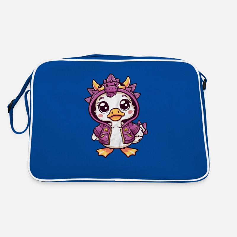 Mignon canard kawaii avec tenue de dragon Sac Retro