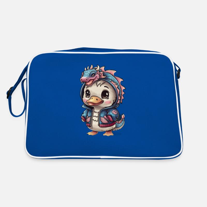 Mignon canard kawaii avec tenue de dragon Sac Retro