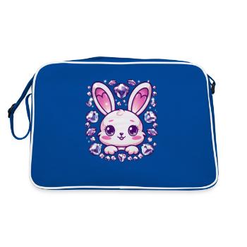 Lapin Kawaii dans le style dessin animé - Sac Retro - bleu/blanc - Dos