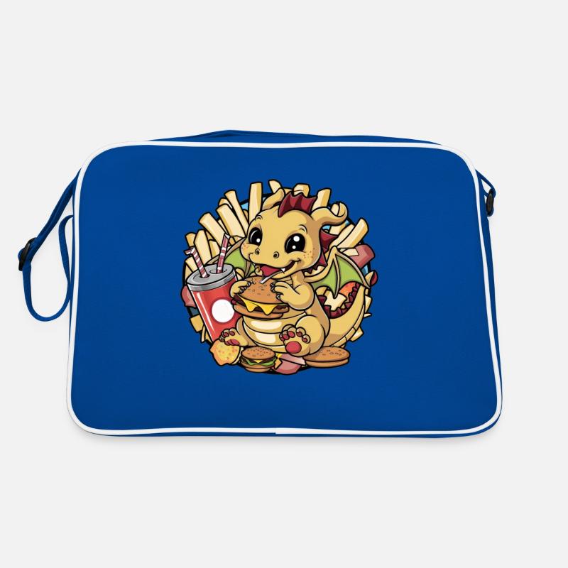 Dragon with Soft Drink, French Frites and Burger Retro Bag