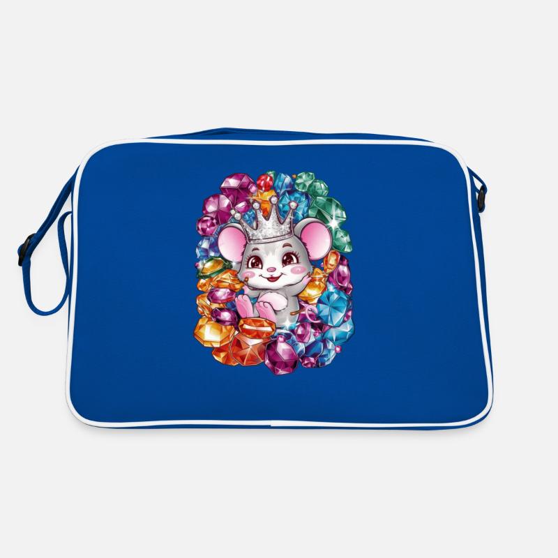 Dessin animé Kawaii souris avec couronne Sac Retro