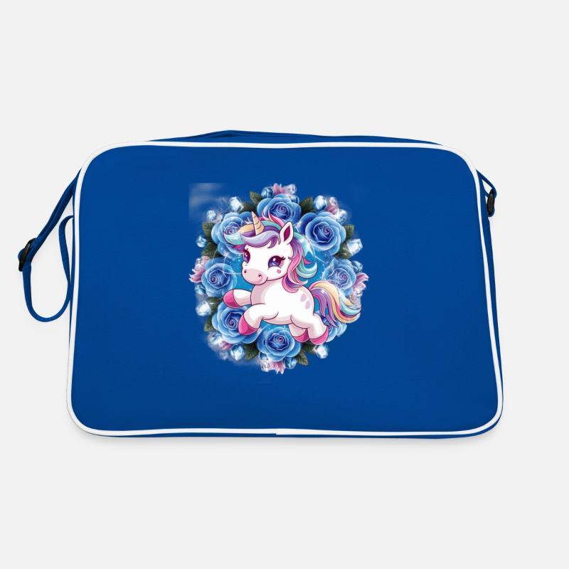 Kawaii Einhorn mit Rosen Retro Tasche