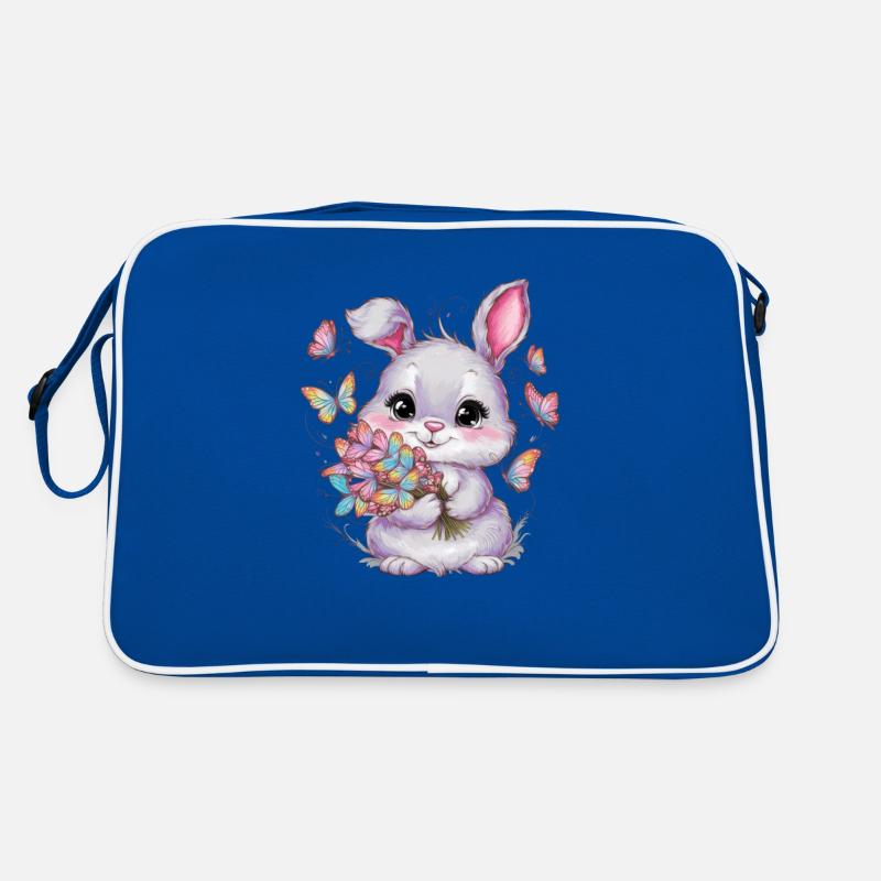 Kawaii Hase mit Schmetterlingen Retro Tasche