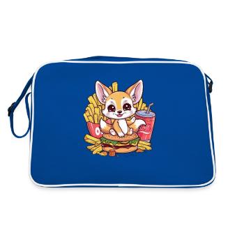 Fennec Renard du désert avec restauration rapide - Sac Retro - bleu/blanc - Dos