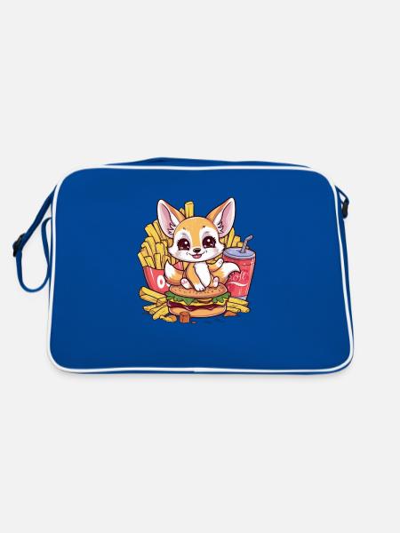Fennec Renard du désert avec restauration rapide - Sac Retro - bleu/blanc - Dos
