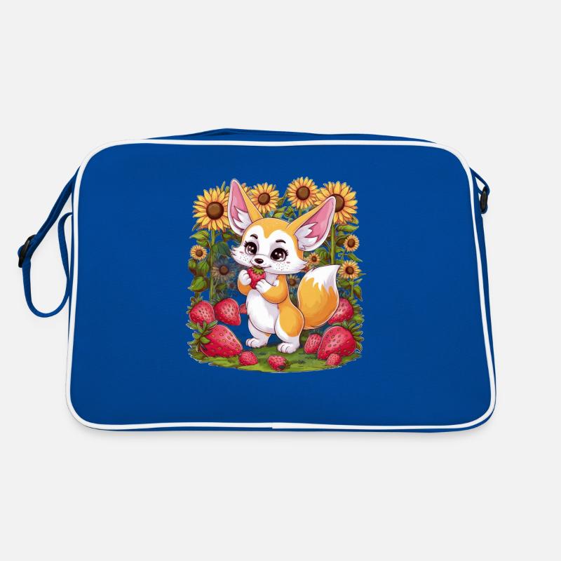 Fennec Renard du désert aux tulipes et citrons Sac Retro