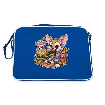 Fennec Renard du désert avec restauration rapide - Sac Retro - bleu/blanc - Dos