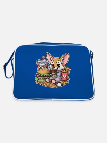 Fennec Renard du désert avec restauration rapide - Sac Retro - bleu/blanc - Dos