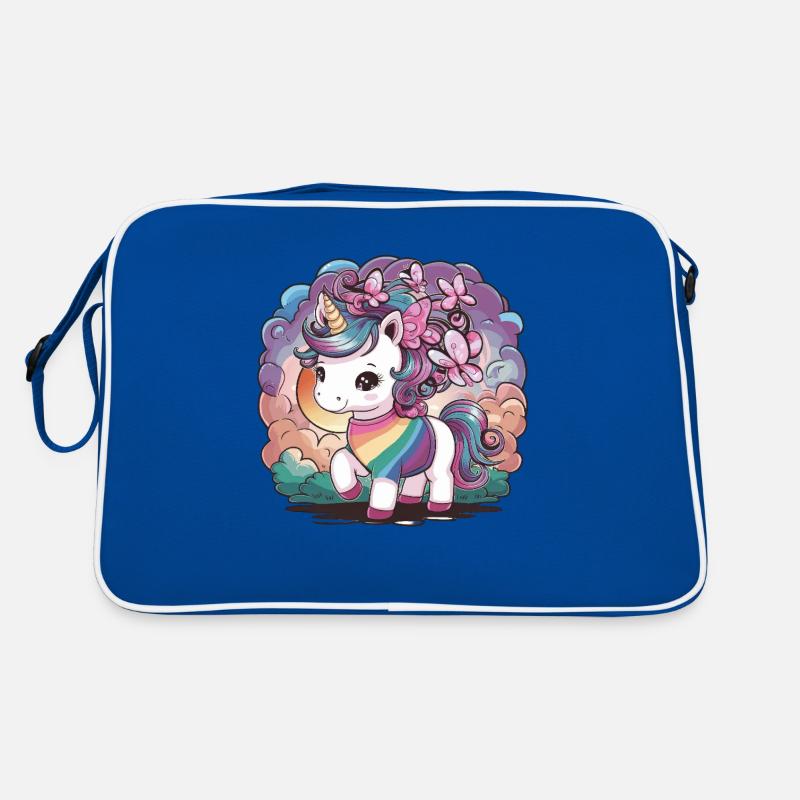 Licorne Kawaii avec des papillons Sac Retro
