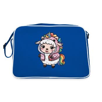Mouton Kawaii avec tenue Licorne - Sac Retro - bleu/blanc - Dos