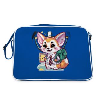 Fennek Desert Fox with School Uniform - Retro Bag - blue/white - Back