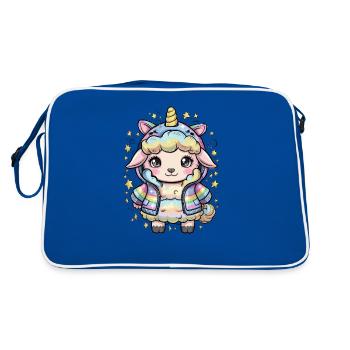 Mouton Kawaii avec tenue Licorne - Sac Retro - bleu/blanc - Dos