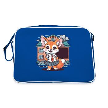 Fennek Desert Fox with School Uniform - Retro Bag - blue/white - Back