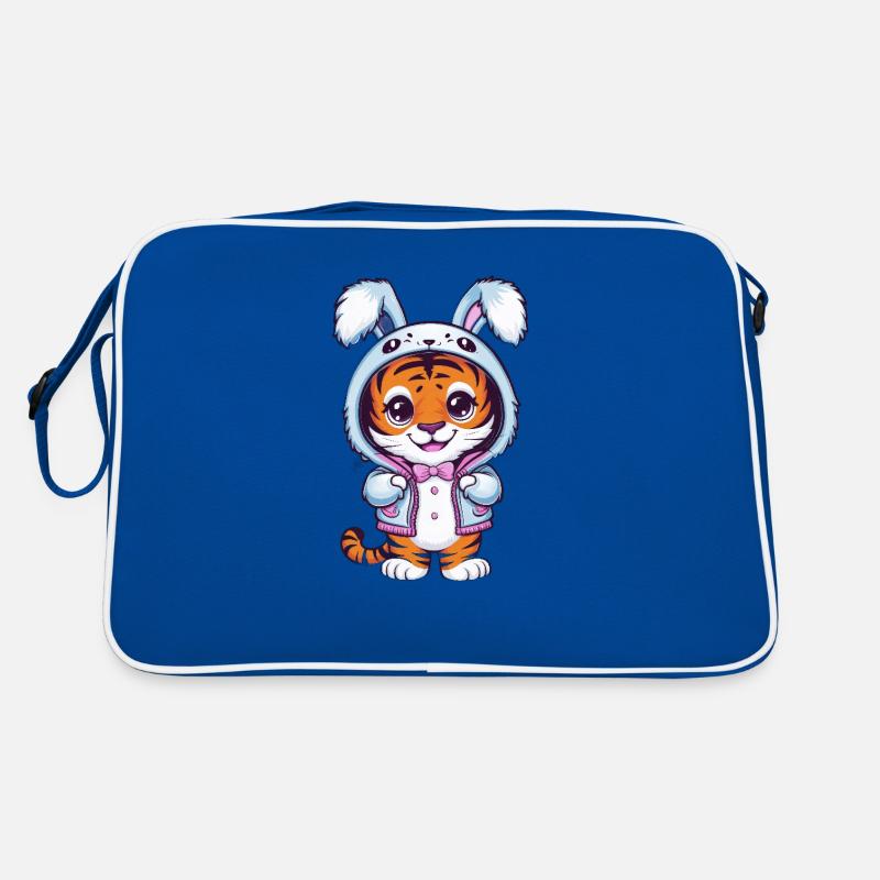 Kawaii Tiger mit niedlichem Häschen Outfit Retro Tasche