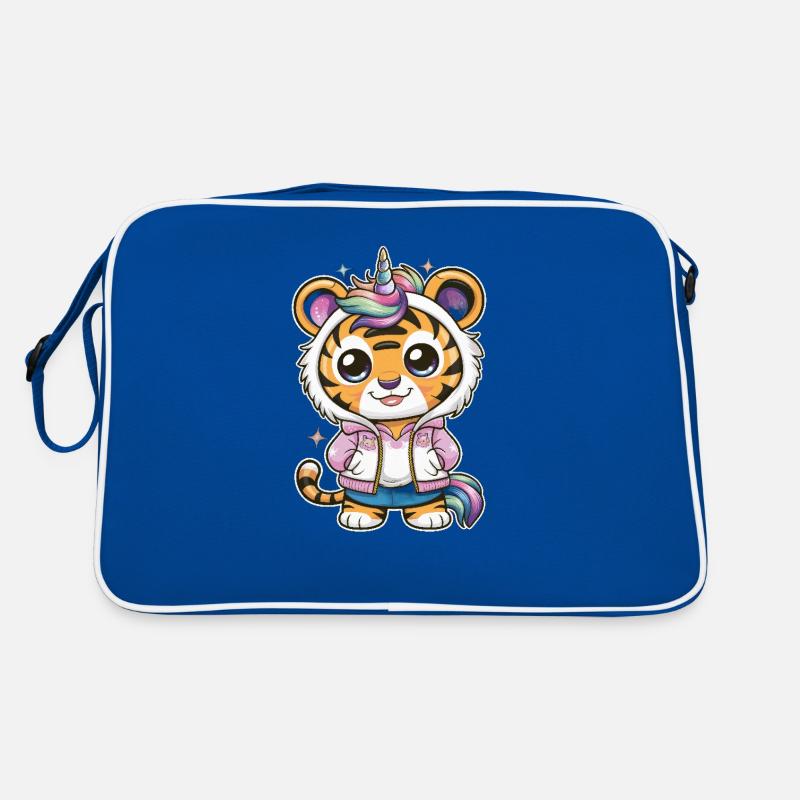 Tigre kawaii avec une jolie tenue de licorne Sac Retro
