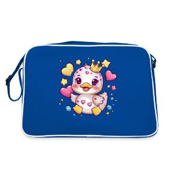 Kawaii duckling with traditional school uniform - Retro Bag - blue/white - Back