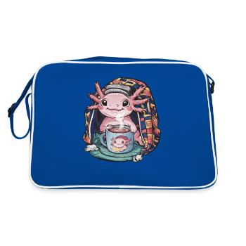 Axolotl Kawaii avec Restauration Rapide - Sac Retro - bleu/blanc - Dos