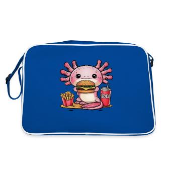 Axolotl Kawaii avec Restauration Rapide - Sac Retro - bleu/blanc - Dos