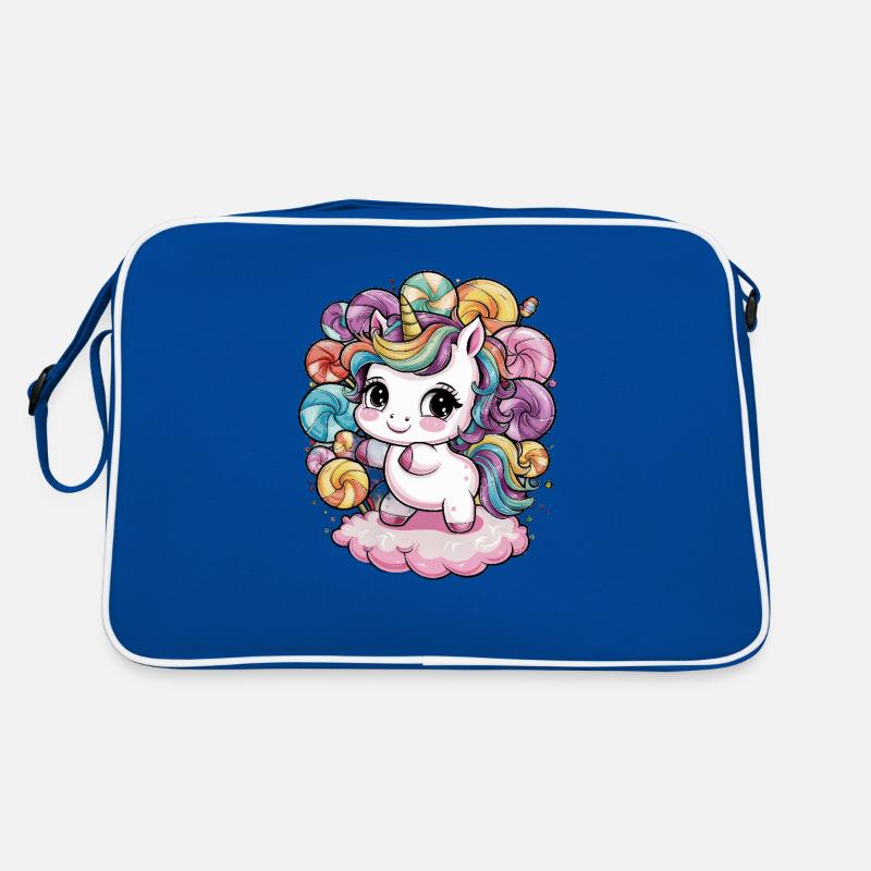 Kawaii Einhorn mit Süßigkeiten Retro Tasche