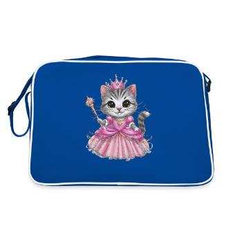 Chat en robe de princesse - Sac Retro - bleu/blanc - Dos