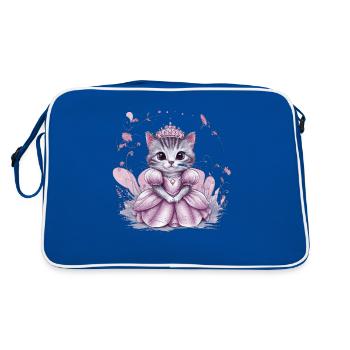 Chat en robe de princesse - Sac Retro - bleu/blanc - Dos