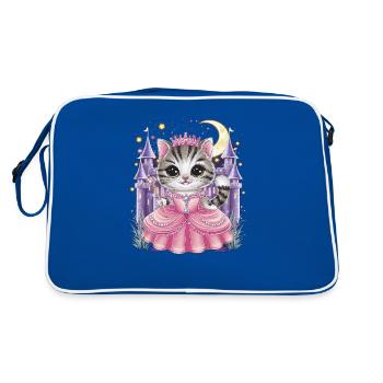 Chat en robe de princesse - Sac Retro - bleu/blanc - Dos