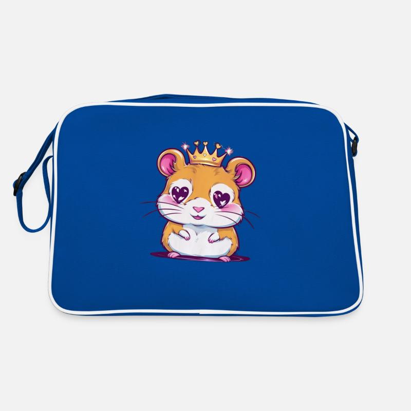 Hamster kawaii dans le style dessin animé avec des cœurs Sac Retro