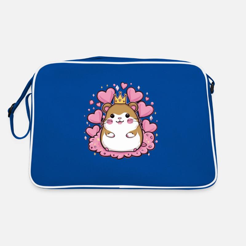 Hamster kawaii dans le style dessin animé avec des cœurs Sac Retro