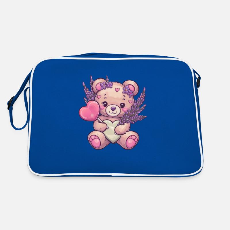 Kawaii Teddy Bear with Lavel and Lollipop Retro Bag