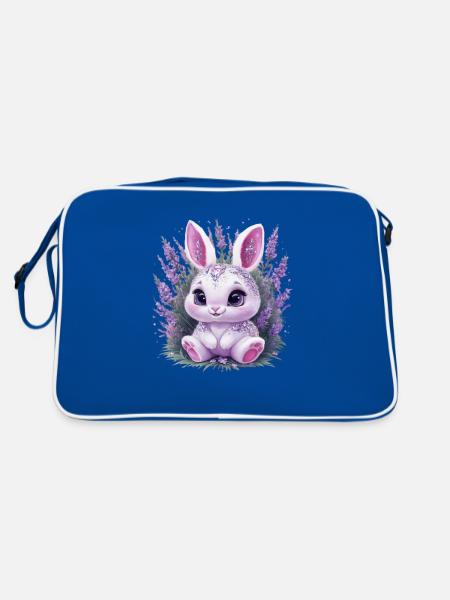 Lapin Kawaii à la Lavande - Sac Retro - bleu/blanc - Dos