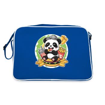 Panda Kawaii avec restauration rapide - Sac Retro - bleu/blanc - Dos
