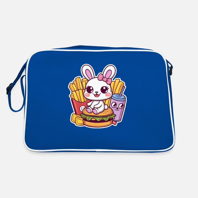 Kawaii Hase mit Fast Food Retro Tasche
