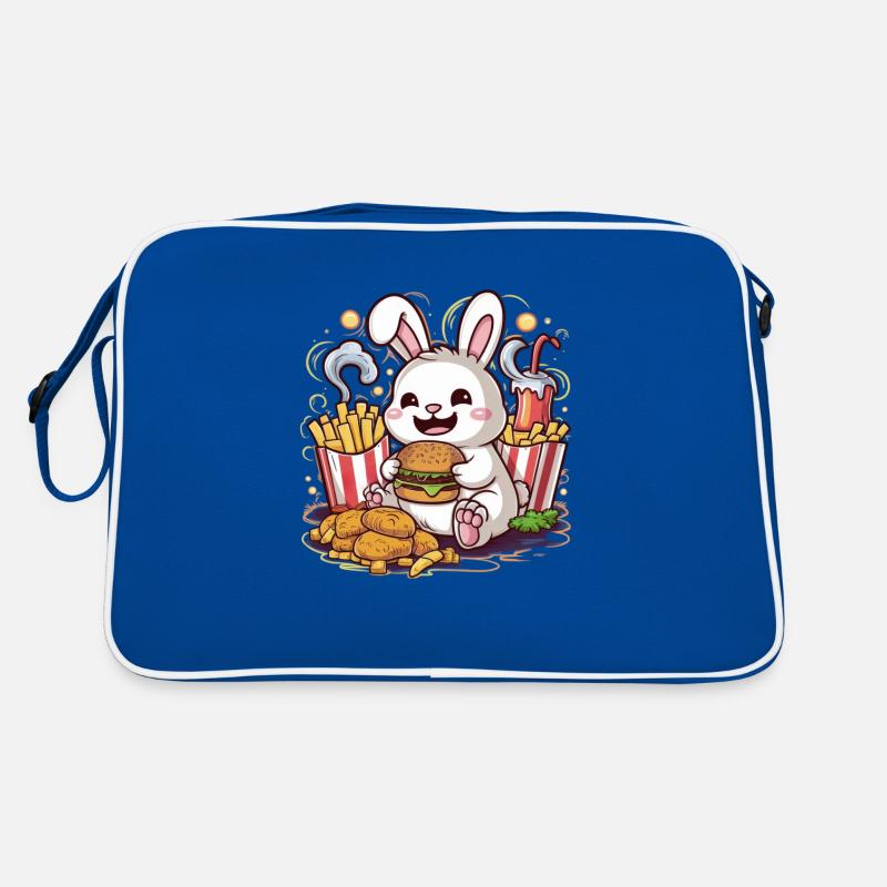 Kawaii Hase mit Fast Food Retro Tasche