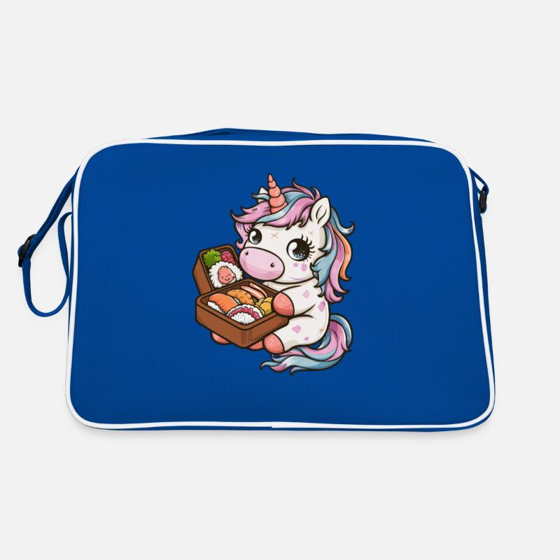 Knuddeliges Kawaii Einhorn mit Lunch Box Retro Tasche