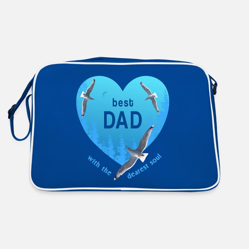 best dad daddy - Retro Tasche - Blau/Weiß
