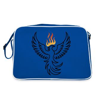 Phoenix - Cool Fantasy Logo - Retro Bag - blue/white - Back
