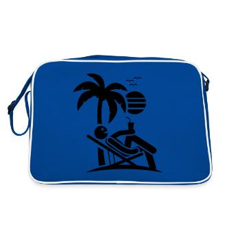 Island Symbol Summer Palm Chill - Retro Bag - blue/white - Back