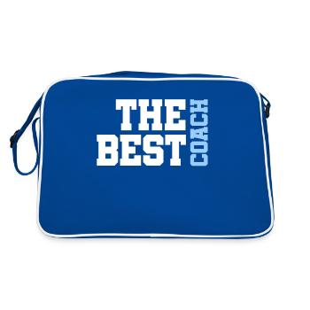 The best Coach - Der beste Trainer - Retro Tasche - Blau/Weiß - Hinten