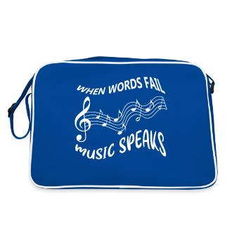 Music - Retro Tasche - Blau/Weiß - Hinten