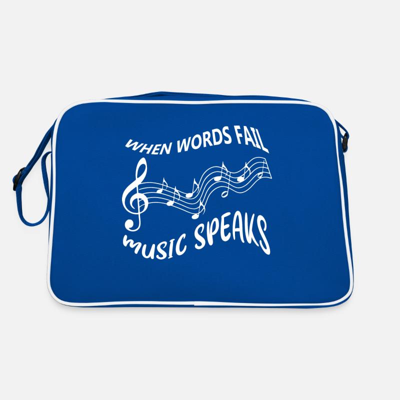 Music - Retro Tasche - Blau/Weiß