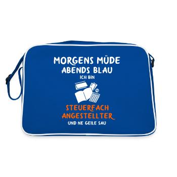 Steuerfachangestellter Steuerberater Steuer - Retro Tasche - Blau/Weiß - Hinten