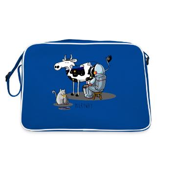 Milchstraße - Retro Tasche - Blau/Weiß - Hinten